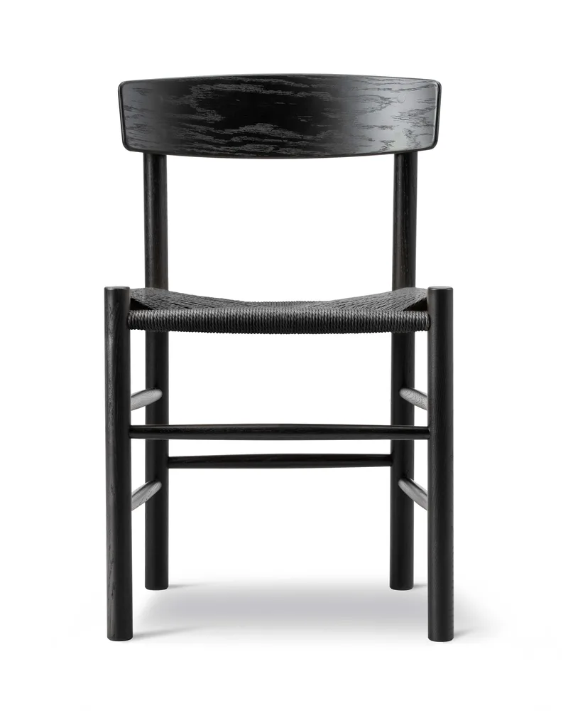 J39 Mogensen Chair van Fredericia in Black paper cord, Oak black lacquer, FSC Mix 70% – productfoto 4 van 4