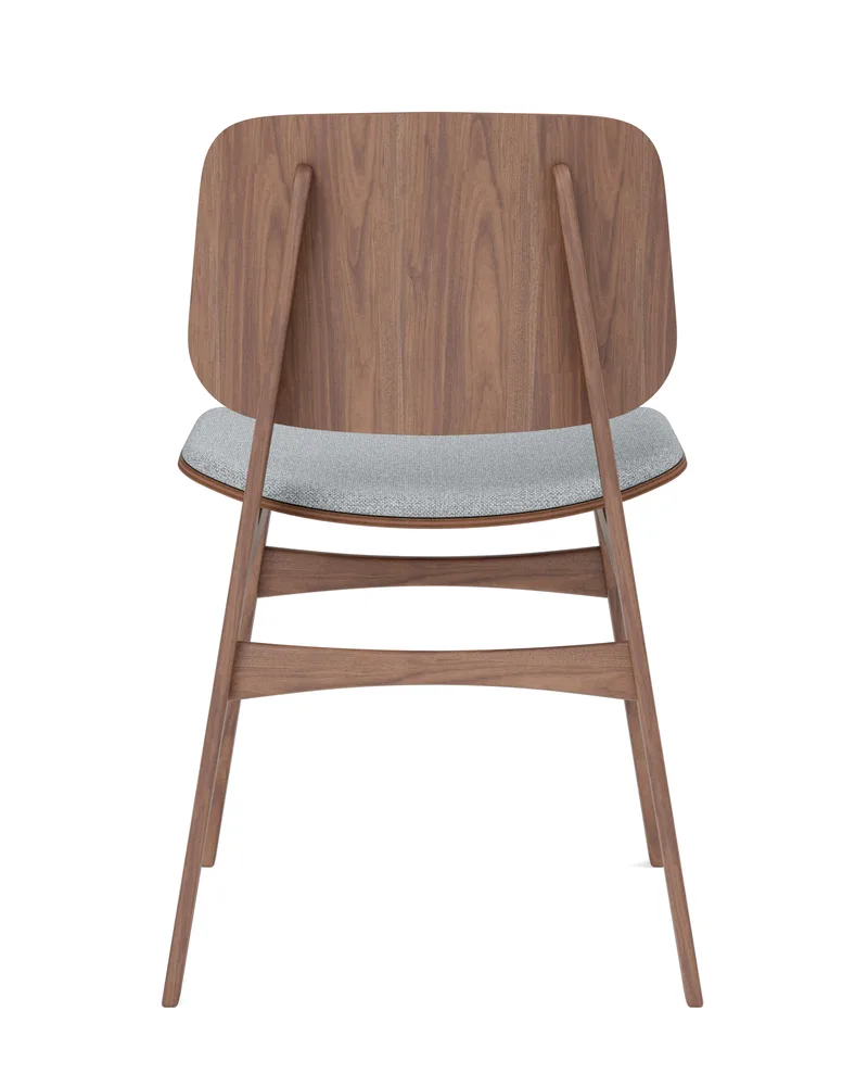 Søborg Wood Base Seat upholstered by Fredericia in Hallingdal 130, Walnut lacquer – product photo 2 of 4