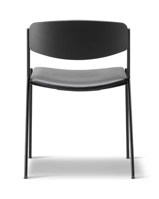Lynderup Chair Seat upholstered by Fredericia in Leather Omni 301, Black, Black ash, FSC Mix 70%, Black lacquer – product photo 5 of 6