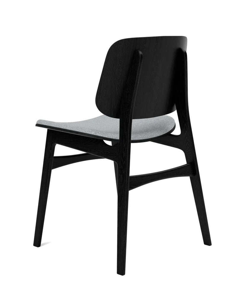 Søborg Wood Base Seat upholstered by Fredericia in Hallingdal 130, Oak black lacquer, FSC Mix 70% – product photo 3 of 4