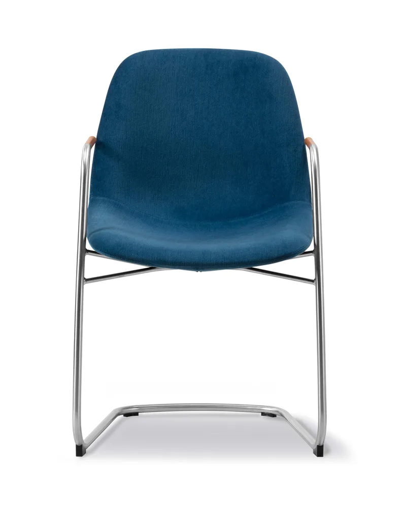 Eyes Cantilever Armchair de Fredericia en Gentle 873, Mat chrome, arm leather 95 cognac – photo du produit