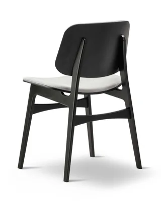 Søborg Wood Base Front upholstered von Fredericia in Hallingdal 110, Oak black lacquer, FSC Mix 70% – Produktfoto 3 von 4