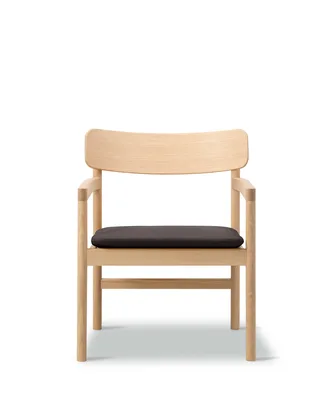 Post Lounge Chair von Fredericia in Vidar Duo 198, Oak black lacquer, FSC Mix 70%, With black webbing – Produktfoto 4 von 4