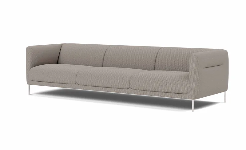 Konami Sofa, 3 seater, 277 cm van Fredericia in Sisu 0125, Stainless steel, brushed – productfoto 2 van 4
