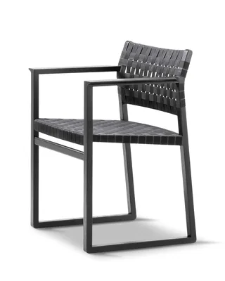 BM62 Armchair Linen Webbing by Fredericia in Oak black lacquered, Linen webbing black – product photo 2 of 5