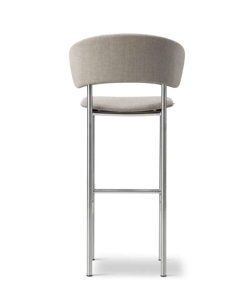 Plan Arm Barstool von Fredericia in Re-Wool 128, Brushed steel, Sh 78 cm – Produktfoto 2 von 4