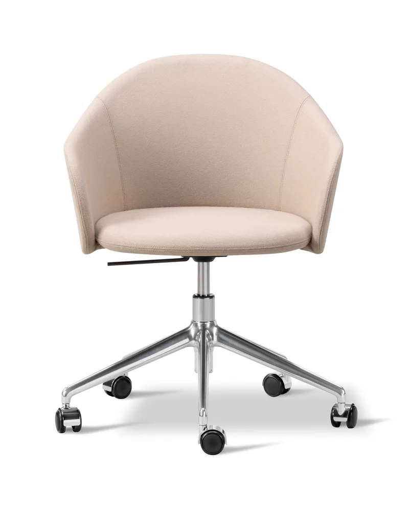 Gomo Armchair Swivel Base 5-star von Fredericia in Blazer CUZ47 Fairfield, Polished aluminium – Produktfoto 2 von 2
