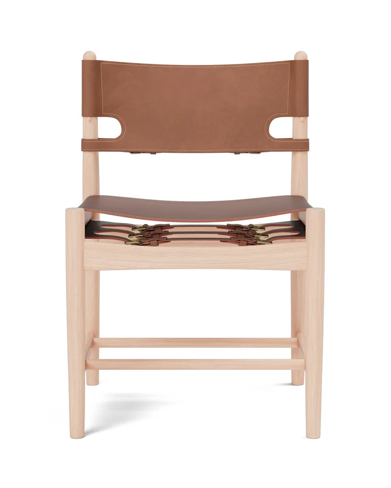 The Spanish Dining Chair von Fredericia in Leather, cognac, Oak light oil – Produktfoto 4 von 4