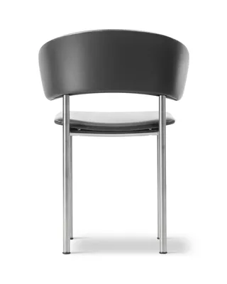 Plan Armchair de Fredericia en Leather Omni 301, Black, Brushed steel – photo du produit 2 sur 4