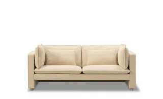 Jota Sofa, 2 seater, 185 cm by Fredericia in Vidar 323, Oak light oil, FSC Mix 70%, Arm cushions included – product photo 2 of 6