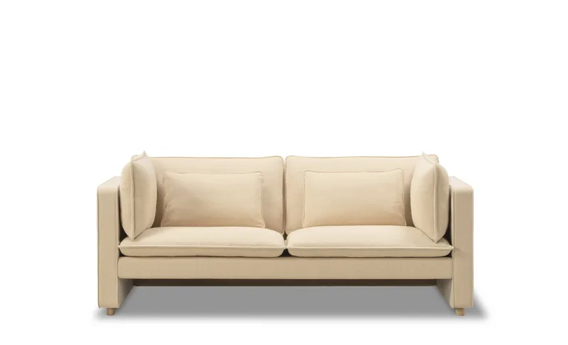 Jota Sofa, 2 seater, 185 cm by Fredericia in Vidar 323, Oak light oil, FSC Mix 70%, Arm cushions included – product photo 2 of 6