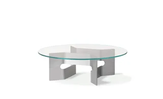 JG Coffee Table von Fredericia in 12 mm tempered glass, Brushed aluminium with clear powder lacq. – Produktfoto 2 von 5