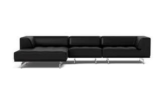 Delphi Elements - Configuration A van Fredericia in Leather Max 98, Black, Brushed aluminium – productfoto 4 van 4