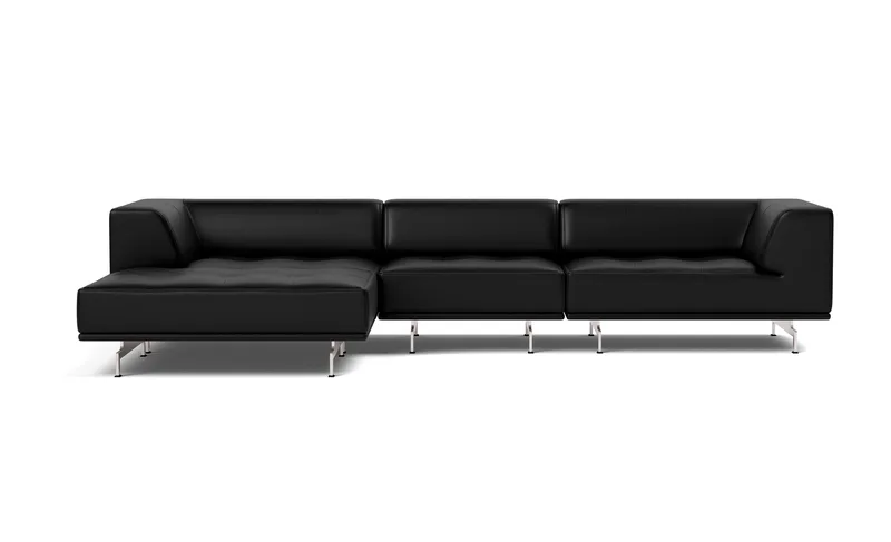 Delphi Elements - Configuration A van Fredericia in Leather Max 98, Black, Brushed aluminium – productfoto 4 van 4