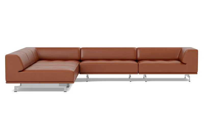 Delphi Elements - Configuration C by Fredericia in Leather Cera 905, Russet brown, Brushed aluminium – product photo 4 of 4