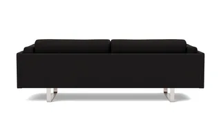 EJ280 Sofa, 3 seater, 240 cm van Fredericia in Re-Wool 198, Brushed chrome, sledge base (High) – productfoto 2 van 4