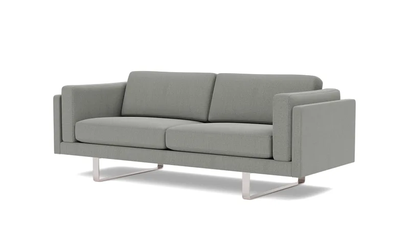 EJ280 Sofa, 2½ seater, 212 cm von Fredericia in Re-Wool 128, Brushed chrome, sledge base (High) – Produktfoto 1 von 4