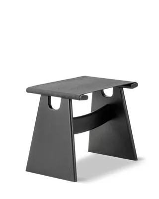 Seto Stool de Fredericia en Black canvas, Oak black lacquer, FSC Mix 70% – photo du produit 4 sur 5