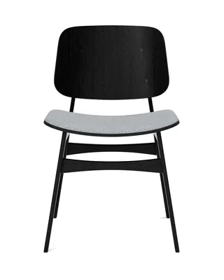 Søborg Wood Base Seat upholstered by Fredericia in Hallingdal 130, Oak black lacquer, FSC Mix 70% – product photo 4 of 4