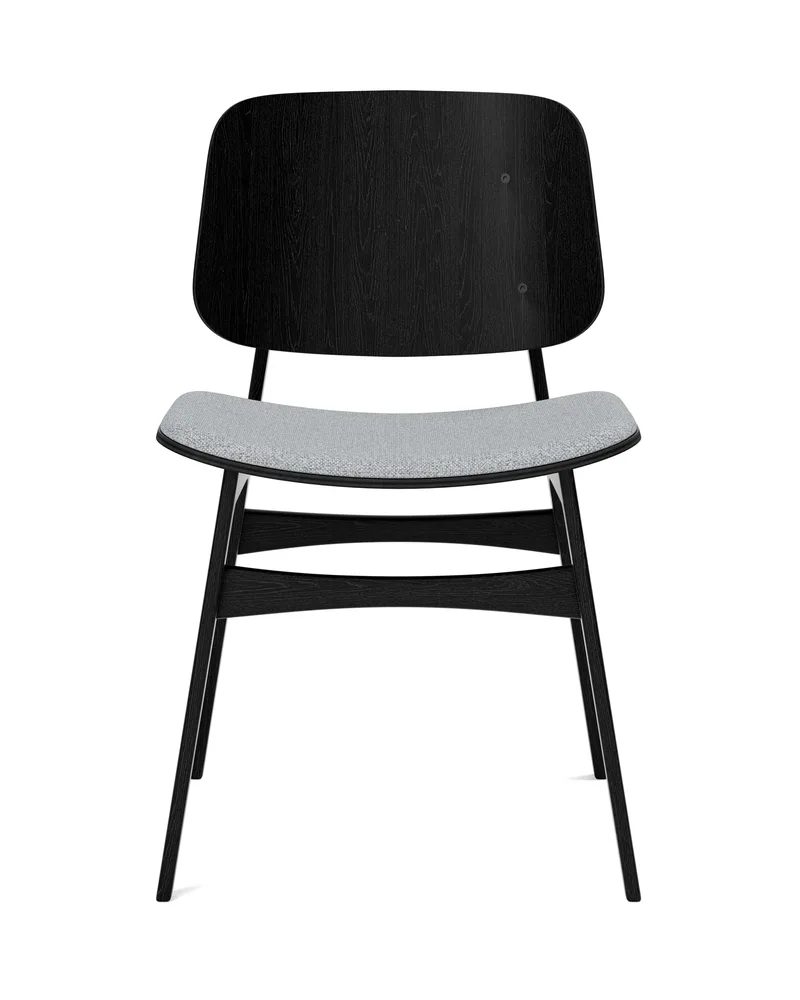 Søborg Wood Base Seat upholstered by Fredericia in Hallingdal 130, Oak black lacquer, FSC Mix 70% – product photo 4 of 4