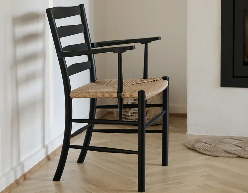 Klint Armchair by Fredericia in Natural paper cord, Oak black lacquer, FSC Mix 70% – interior photo 1 of 5