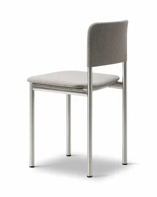 Plan Chair Fully Upholstered von Fredericia in Re-Wool 128, Brushed steel – Produktfoto 3 von 4