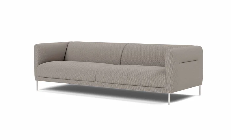Konami Sofa, 2½ seater, 235 cm by Fredericia in Sisu 0125, Stainless steel, brushed – product photo 1 of 3