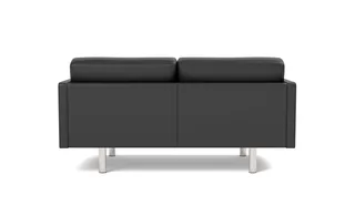 EJ220 Sofa, 2 seater, 163 cm de Fredericia en Leather Omni 301, Black, Brushed chrome, round legs – photo du produit 2 sur 4