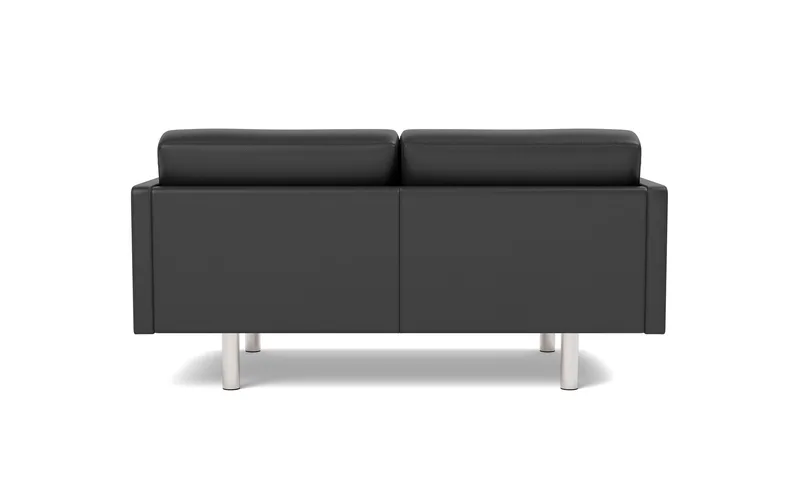 EJ220 Sofa, 2 seater, 163 cm de Fredericia en Leather Omni 301, Black, Brushed chrome, round legs – photo du produit 2 sur 4