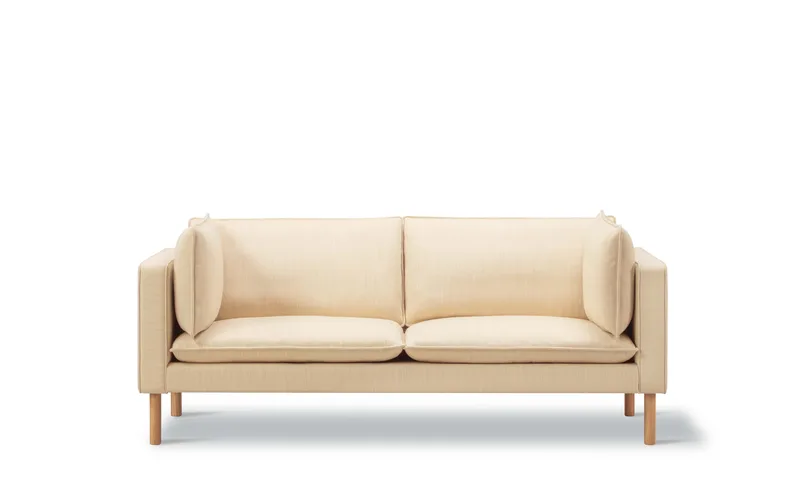 Jota Sofa on Legs, 2-pers., 185 cm by Fredericia in Mood 1104, Oak light oil, FSC Mix 70%, Arm cushions included – product photo 3 of 3