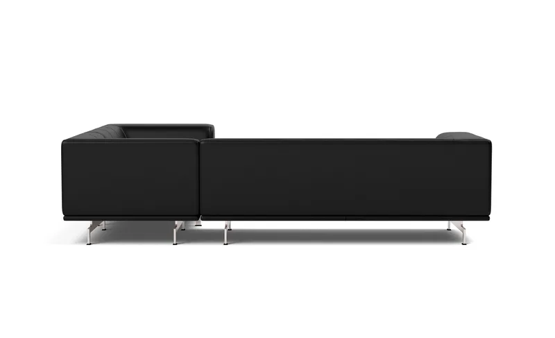 Delphi Elements - Configuration D von Fredericia in Leather Max 98, Black, Brushed aluminium – Produktfoto 2 von 4