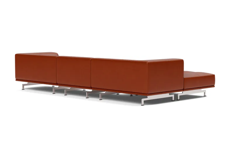 Delphi Elements - Configuration A van Fredericia in Leather Cera 905, Russet brown, Brushed aluminium – productfoto 3 van 4