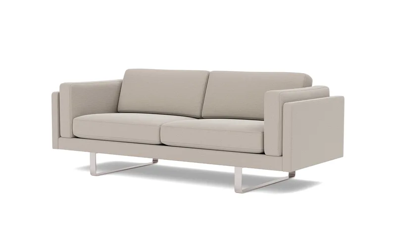 EJ280 Sofa, 2½ seater, 212 cm by Fredericia in Erik 3790 Linen, Brushed chrome, sledge base (High) – product photo 1 of 4