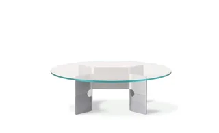 JG Coffee Table von Fredericia in 12 mm tempered glass, Brushed aluminium with clear powder lacq. – Produktfoto 5 von 5
