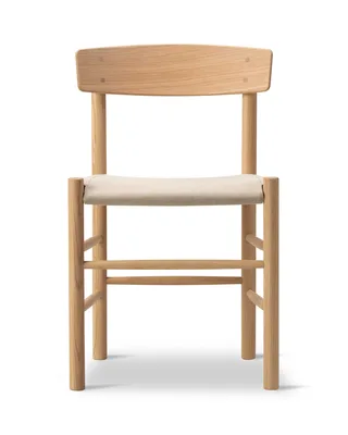 J39 Mogensen Chair Seat Upholstered van Fredericia in Natural canvas, Oak light oil, FSC Mix 70% – productfoto 4 van 4