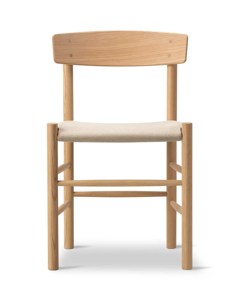 J39 Mogensen Chair Seat Upholstered van Fredericia in Natural canvas, Oak light oil, FSC Mix 70% – productfoto 4 van 4