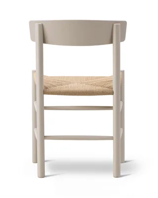 J39 Mogensen Chair van Fredericia in Natural paper cord, Beech pebble grey, FSC Mix 70% – productfoto 4 van 9