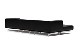 Delphi Elements - Configuration A van Fredericia in Leather Max 98, Black, Brushed aluminium – productfoto 3 van 4