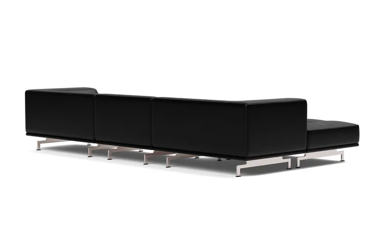 Delphi Elements - Configuration A van Fredericia in Leather Max 98, Black, Brushed aluminium – productfoto 3 van 4