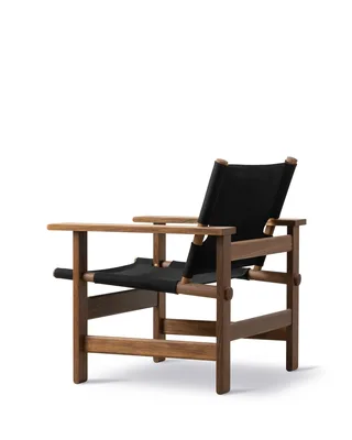The Canvas Chair by Fredericia in Black canvas, Smoked oak, olied, FSC Mix 70% – product photo 4 of 5