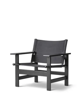 The Canvas Chair de Fredericia en Black canvas, Oak black lacquer, FSC Mix 70% – photo du produit 2 sur 6