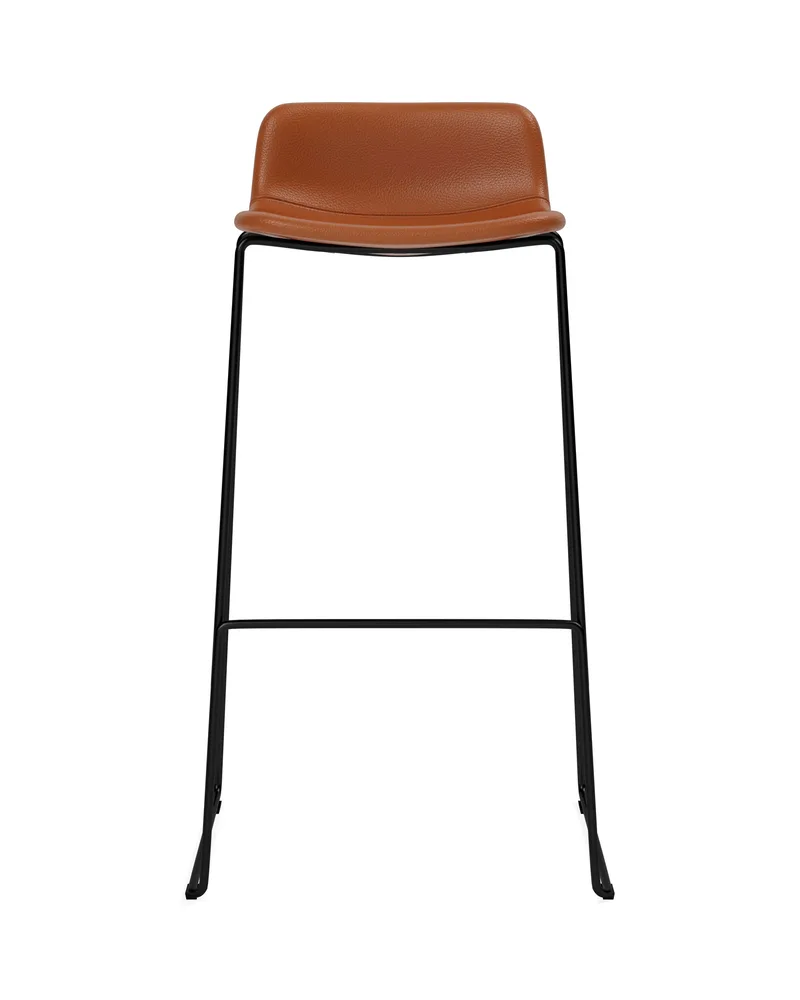 Pato Stool van Fredericia in Leather Omni 307, Cognac, Black, Sh 78 cm – productfoto