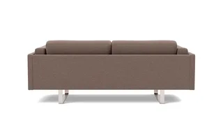 EJ280 Sofa, 2½ seater, 212 cm by Fredericia in Erik 9998 Broken Grey, Brushed chrome, sledge base (High) – product photo 2 of 4