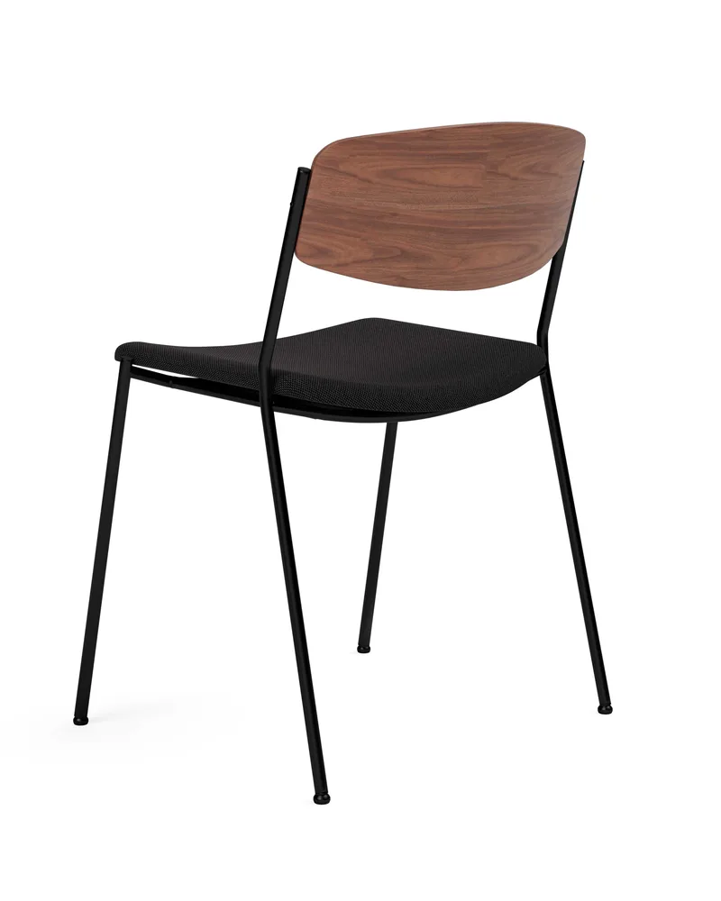 Lynderup Chair Seat upholstered von Fredericia in Re-Wool 198, Walnut lacquer, FSC Mix 70%, Black lacquer – Produktfoto 3 von 4