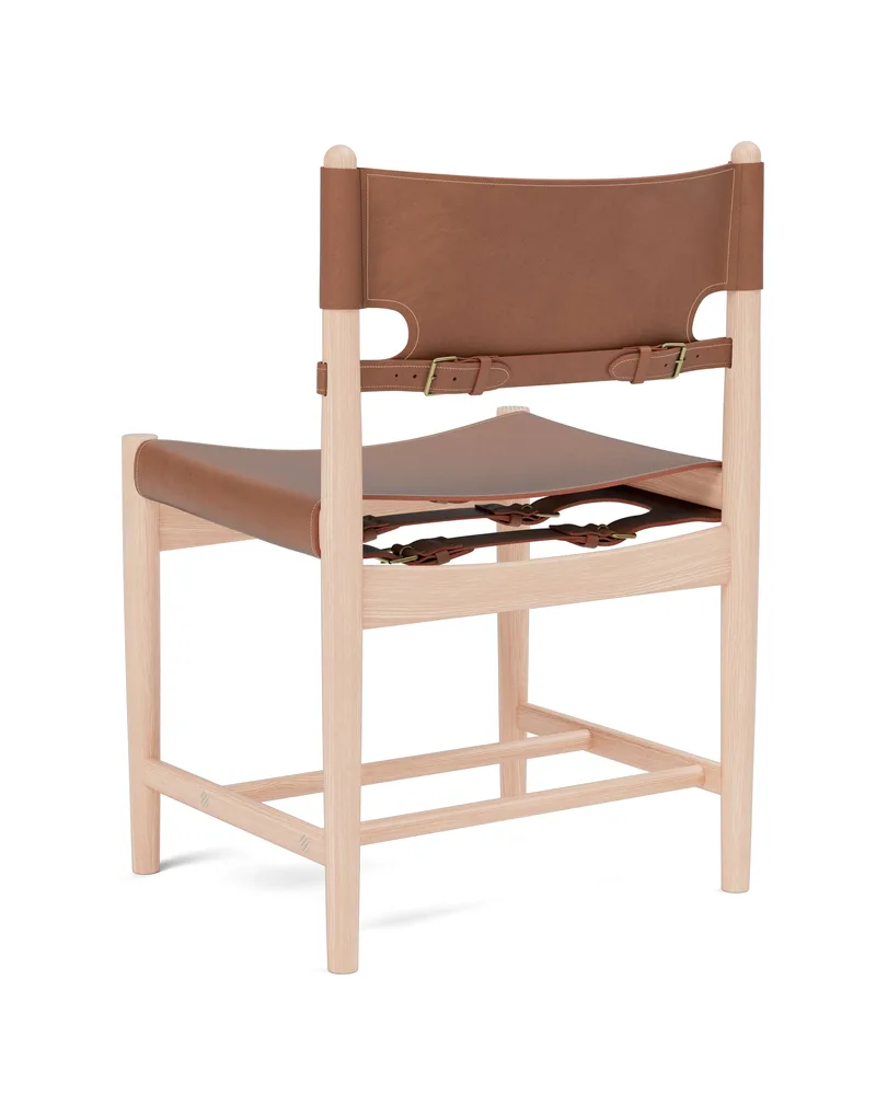The Spanish Dining Chair von Fredericia in Leather, cognac, Oak light oil – Produktfoto 3 von 4