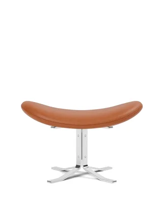 Corona Ottoman van Fredericia in Leather Max 95, Cognac, Brushed steel – productfoto 3 van 3