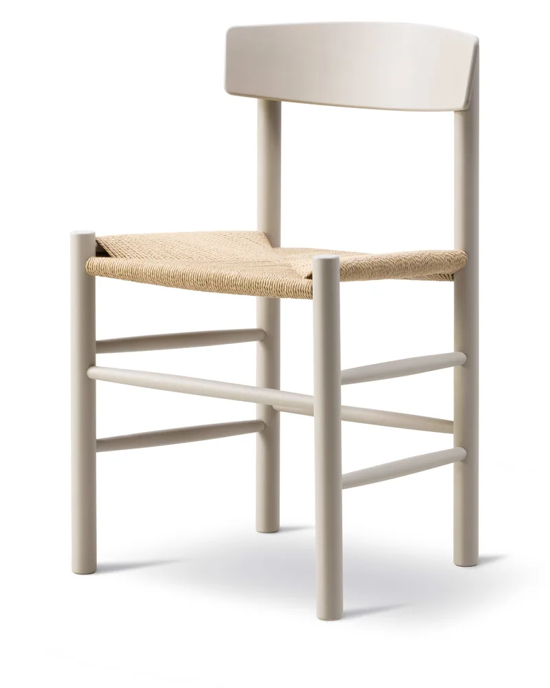 J39 Mogensen Chair van Fredericia in Natural paper cord, Beech pebble grey, FSC Mix 70% – productfoto 2 van 9
