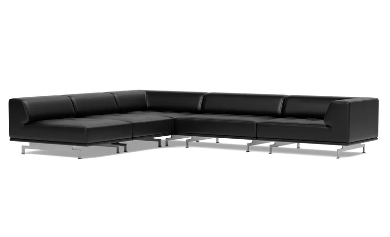 Delphi Elements - Configuration C de Fredericia en Leather Max 98, Black, Brushed aluminium – photo du produit 1 sur 4