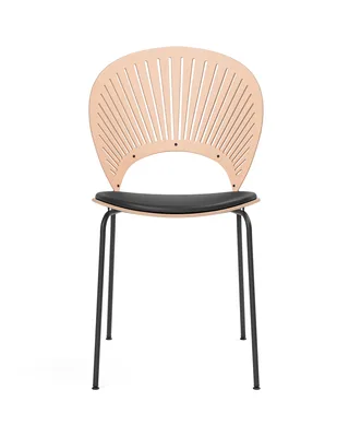 Trinidad Chair Seat upholstered de Fredericia en Leather Omni 301, Black, Beech, lacquer, FSC Mix 70%, Black, smooth – photo du produit 4 sur 4