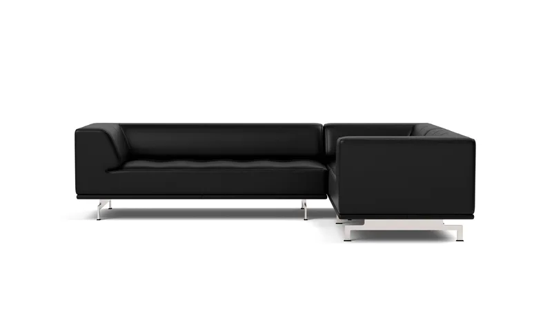 Delphi Elements - Configuration D von Fredericia in Leather Max 98, Black, Brushed aluminium – Produktfoto 4 von 4